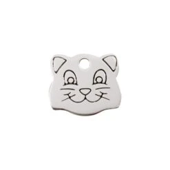 Red Dingo Stainless Steel Engraved Cat Tag Cat Face