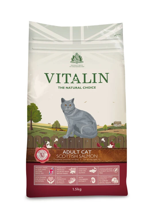 Vitalin Natural Cat Adult Salmon 1.5kg