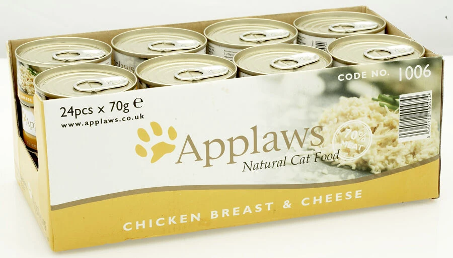 24 X Applaws Cat Can Chicken Breast & Cheese 70g