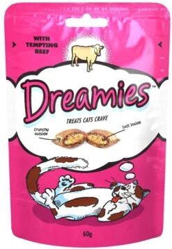 8 X Dreamies Cat Treats With Beef 60g