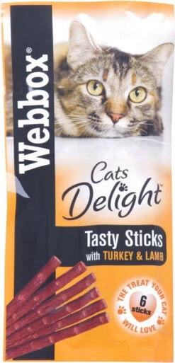 72 X Webbox Cat Sticks Turkey & Lamb Sticks