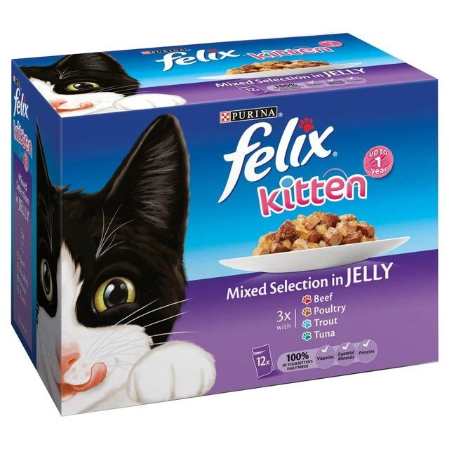Felix Kitten Pouches Mixed Selection In Jelly