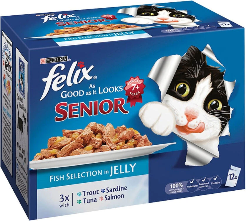 Felix Pouch As Good As It Looks Senior Fish In Jelly