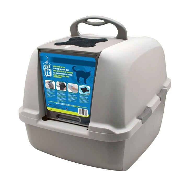Catit Hooded Cat Litter Tray Grey Jumbo 57 X 46 X 43cm
