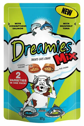 Dreamies Cat Treats Mix With Salmon & Tuna - 60g