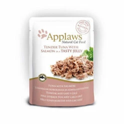 16 X Applaws Cat Pouch Tuna Wholemeat With Salmon In Jelly 70g