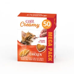 50 X Catit Creamy Chicken Treats Mega Pack 10g