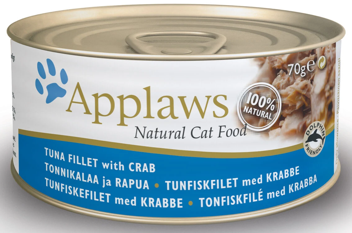 24 X Applaws Cat Can Tuna With Crab 70g