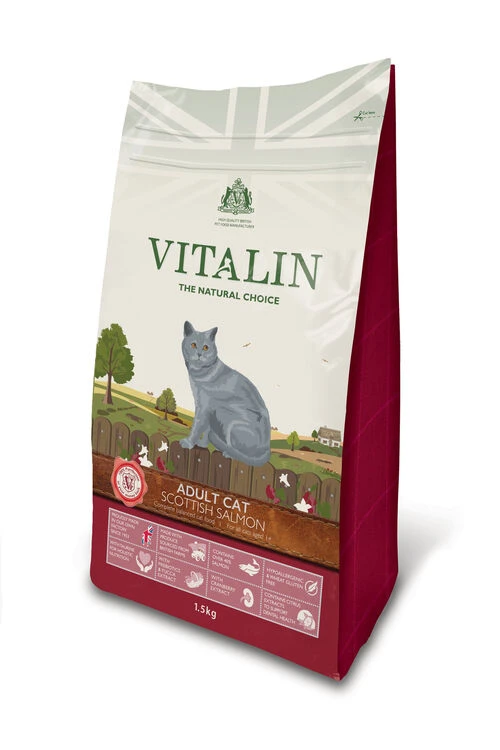 Vitalin Natural Cat Adult Salmon 1.5kg - Image 2