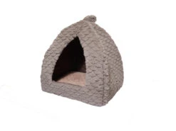 Rosewood 40 Winks Cat Pyramid Bed Grey & Pink Fleece