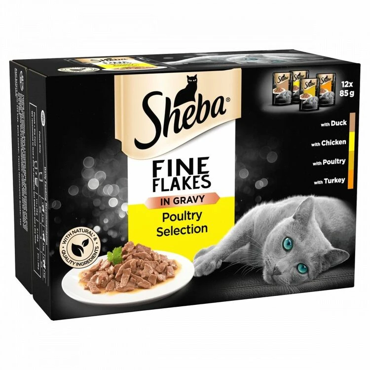 Sheba Fine Flakes Cat Pouches Poultry Selection In Gravy - Image 2