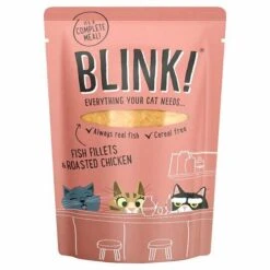 12 X Blink Fish Fillets & Roasted Chicken Cat Food Pouch 85g