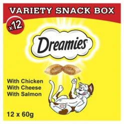 Dreamies Variety Snack Box Cat Treats With Chicken, Cheese & Salmon
