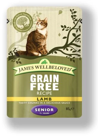 James Wellbeloved Grain Free Lamb Wet Senior Cat Food - 12 X 85g