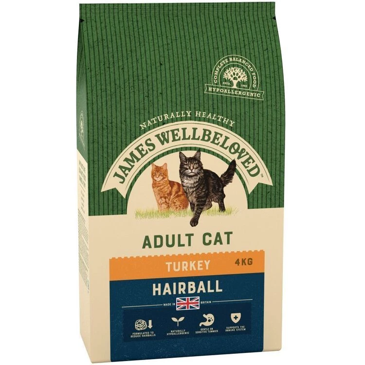 James Wellbeloved Hairball Turkey Adult Dry Cat Food