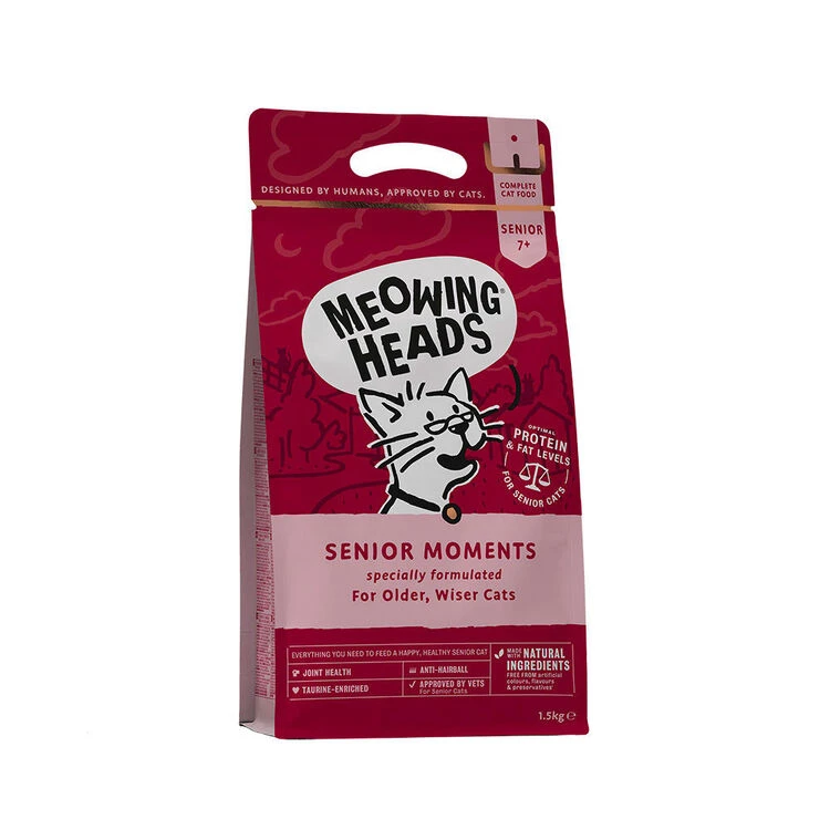 Meowing Heads Senior Moments Dry Cat Food