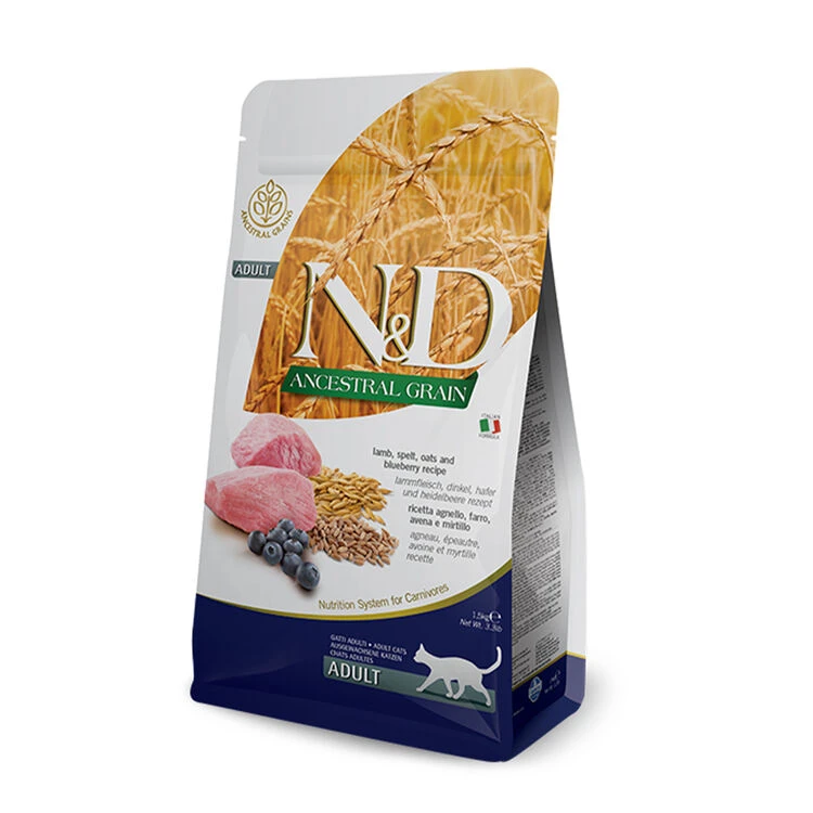 N&D Natural & Delicious Ancestral Grain Lamb & Oats Adult Dry Cat Food