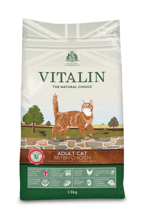 Vitalin Natural Adult Cat British Chicken 1.5kg