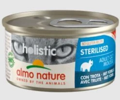 24 X 85g Almo Nature Holistic Sterilised With Trout Cat Food