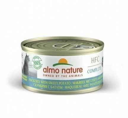 24 X Almo Nature HFC Complete Mackerel With Sweet Potato Cat Food 70g