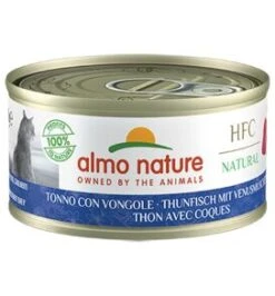 24 X Almo Nature HFC Natural Tuna With Clams Adult Cat Food 70g