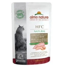 24 X Almo Nature HFC Natural Chicken Fillet With Ham Cat Food 55g