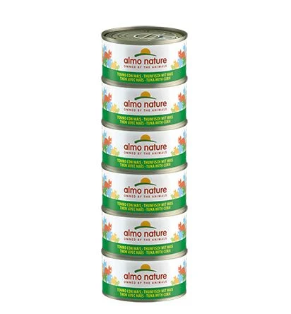 18 X Almo Nature Megapack Tuna With Corn Cat Food 6 X 70g