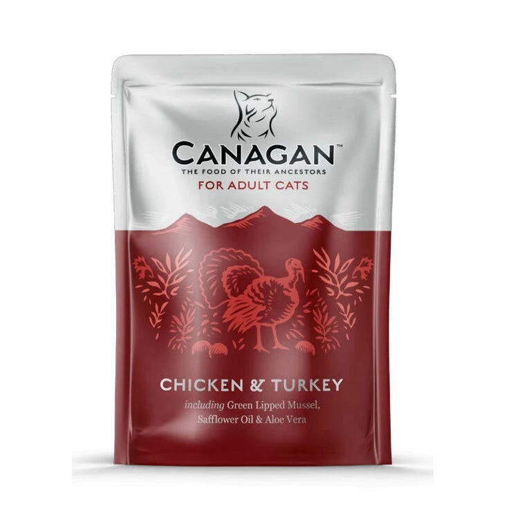 8 X 85g Canagan Chicken & Turkey Wet Cat Food Pouches