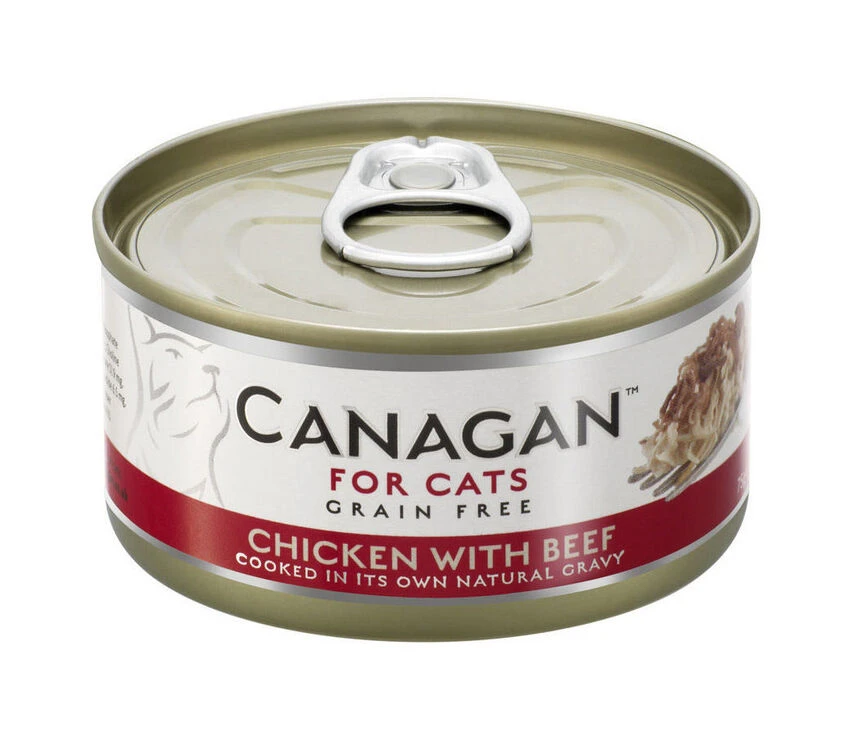 12 X 75g Canagan Chicken With Beef Grain-Free Cat Food