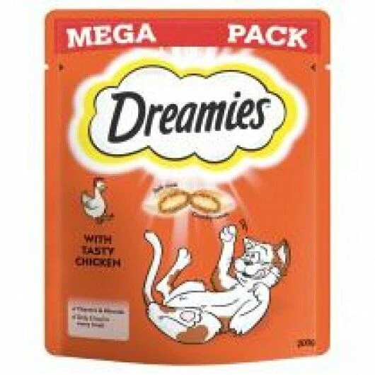 6 X Dreamies Cat Treats With Chicken Mega Pack 200g