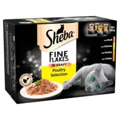 Sheba Fine Flakes Cat Pouches Poultry Selection In Gravy