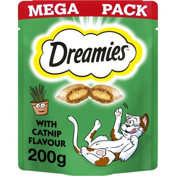 6 X Dreamies Cat Treats With Catnip 200g