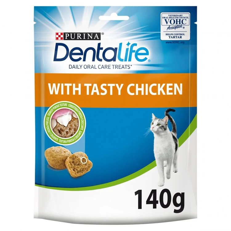 5 X Dentalife Chicken Cat Treats 140g